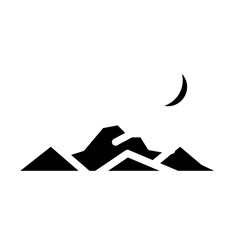 night mountains glyph icon