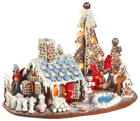 Home made decorated Christmas gingerbread house isolated