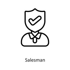 Salesman Outline Vector Icon Design illustration on White background. EPS 10 File