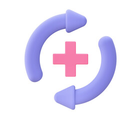 Fototapeta premium 3d illustration icon of purple Health Recovery for UI UX web mobile apps social media ads designs
