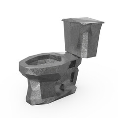 glossy low poly water closed isolated on transparent 
background 3d