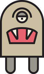cute and funny monster avatar illustration