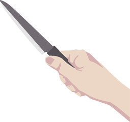包丁を持つ手のベクターイラスト