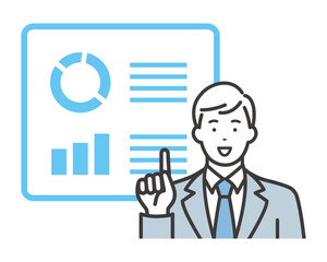 若いビジネスマンのプレゼンテーション