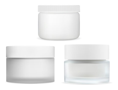 White Cream Jar Mockup, Plastic Cap. Skin Butter Container