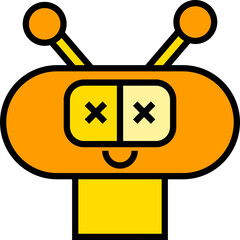 cartoon robot face avatar illustration