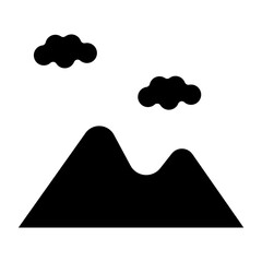 cloudy mountain glyph icon