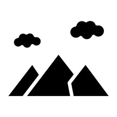 cloudy mountain glyph icon