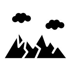 cloudy mountain glyph icon