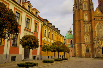 Fototapeta premium Colorful old town square in wroclaw, poland 