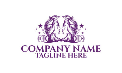 Gear Cog Wheel Factory Cameraman for Film Movie Cinema Production Studio logo design