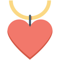Heart Necklace Colored Vector Icon