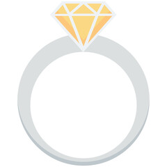 Diamond Ring Colored Vector Icon