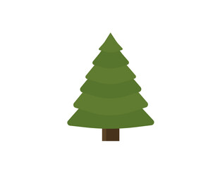 Flat greenvector scon - fir-tree (pine). Park. Forest