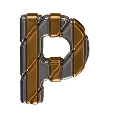 Silver in gold belts. capital letter p