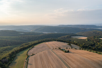 view of drone of landscape in Germany