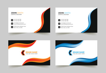 Naklejka premium wave shape business card template