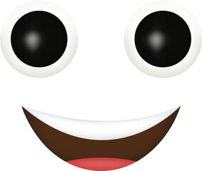 3d smile of person, eyes and mouth express the emotion of happiness