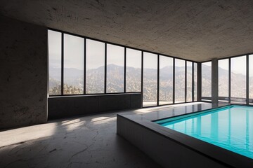 Obraz premium Outdoor Industrial Contemporary mansion with sleek led light design