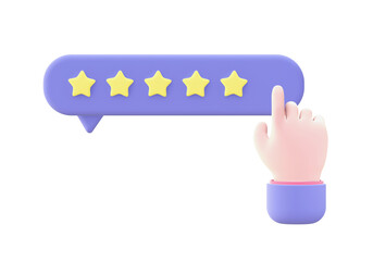 3d illustration icon of purple review and feedback for UI UX web mobile apps social media ads designs