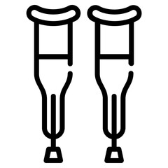 Premium outline icon of forearm crutches 