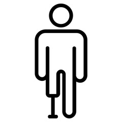 An outline icon of disable man