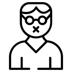 An outline icon of disable man