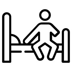 An outline icon design of stretcher