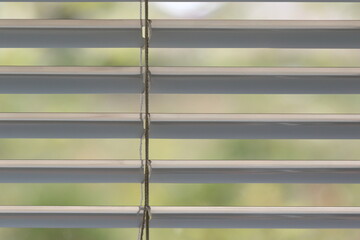 white blinds on window, design interior of bedroom in modern house	
