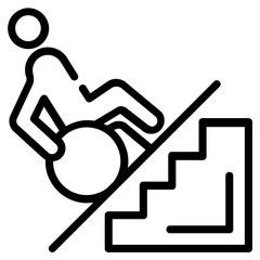 An outline icon of disable man