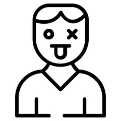 An outline icon of disable man