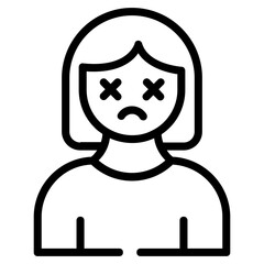 An editable outline icon of no vision 