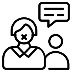An outline icon of speech impairment 