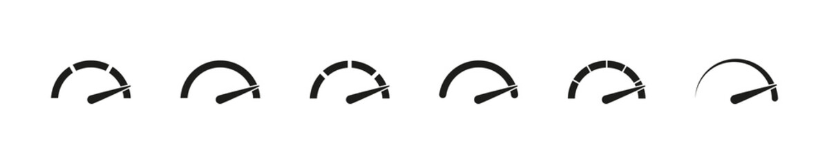 Gauge icon. High meter vector sign. Speedometer isolated on white background.