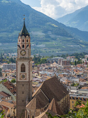 Fototapeta na wymiar landscape of city Meran in South Tyrol, Italy