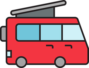 motorhome and recreational vehicle icon illustration