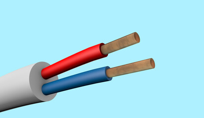 3d rendering of bipolar electric cable