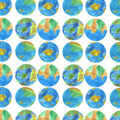 earth pattern watercolor round planet