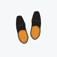 black formal shoes, shoes vector viewed from above