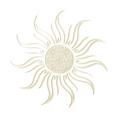 ornamental sun, vector illustration 