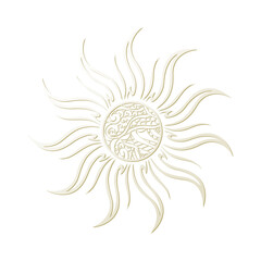 ornamental sun, vector illustration 