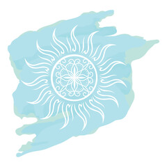 ornamental sun, vector illustration 