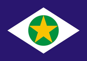 Mato Grosso Flag, state of Brazil. Vector Illustration. - obrazy, fototapety, plakaty