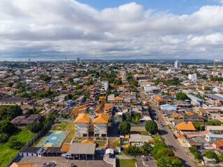 Aerial view of the city of Santarèm in the state of Parà in Brazil