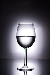 wine glass on black and white
