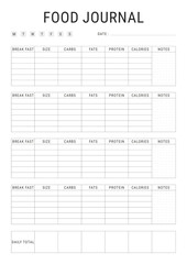 Food Journal planner