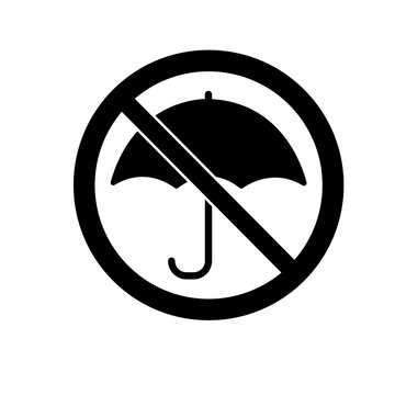 No Umbrella Symbol. Umbrella Prohibited. Illustration Vector