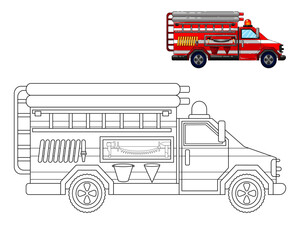Coloring pages. Page. Image of transport or vehicle for children. Coloring book for children. children's games.
