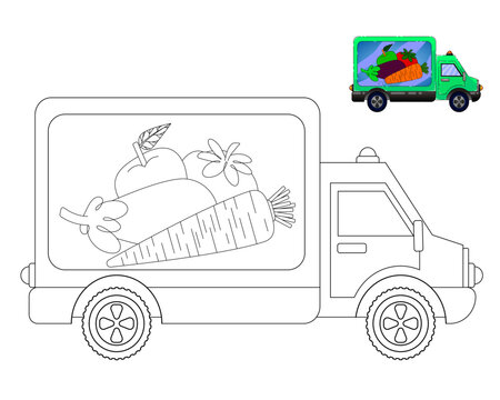 Coloring pages. Page. Image of transport or vehicle for children. Coloring book for children. children's games.