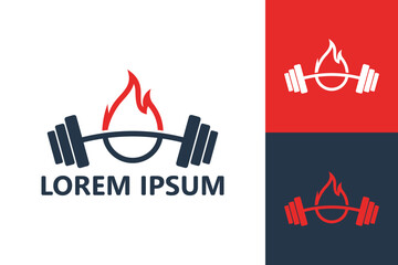 Fototapeta na wymiar Gym fire logo template design vector